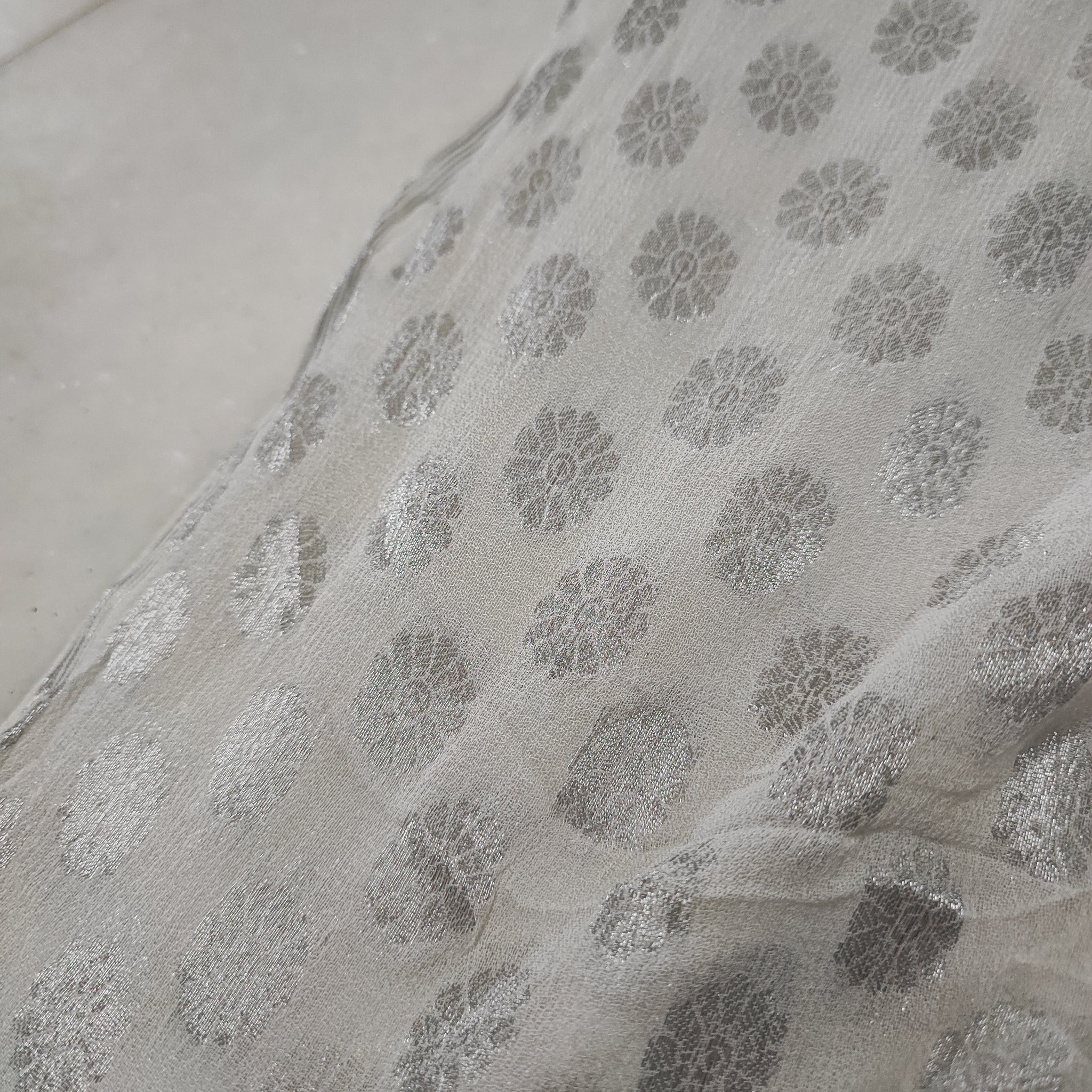 Silver Dyeable Georgette Banarasi Booti