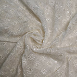 Dyeable georgette fabric with transparent sequins and thread work for blouse