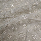 Dyeable georgette fabric with transparent sequins and thread work for blouse