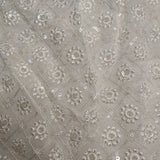 Dyeable georgette fabric with transparent sequins and thread work for blouse