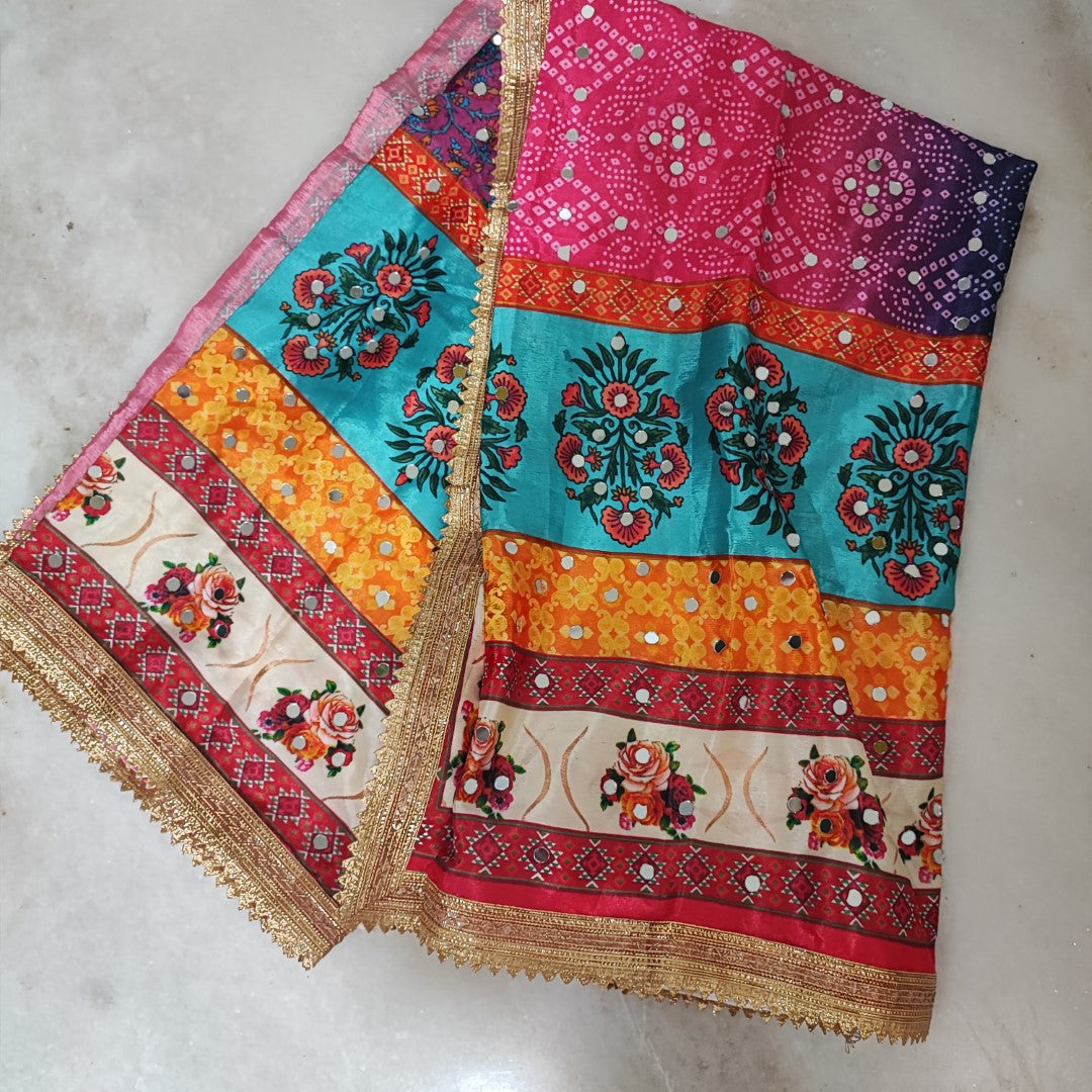 Pakistani printed Real mirror all over dupatta