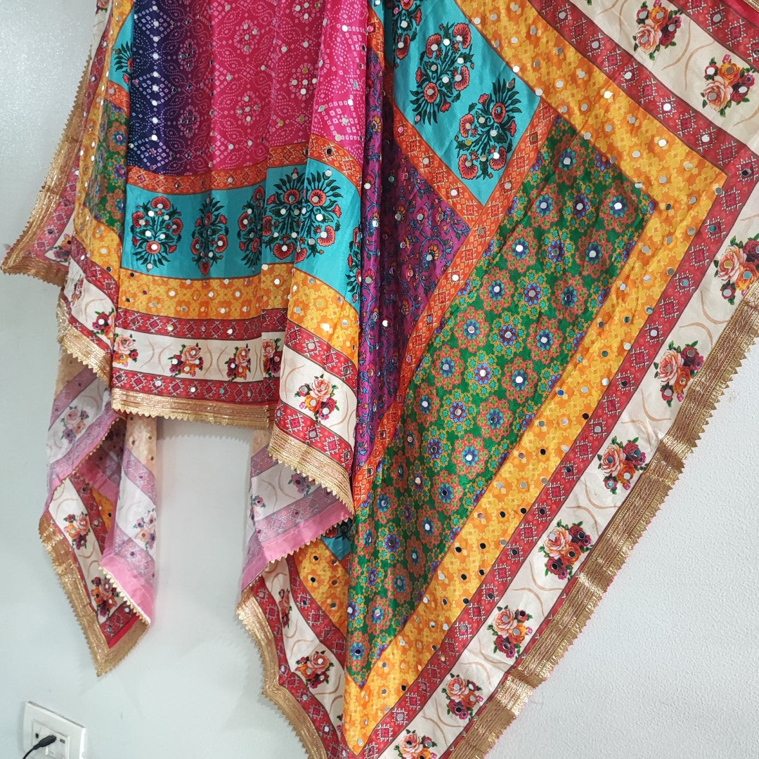 Pakistani printed Real mirror all over dupatta