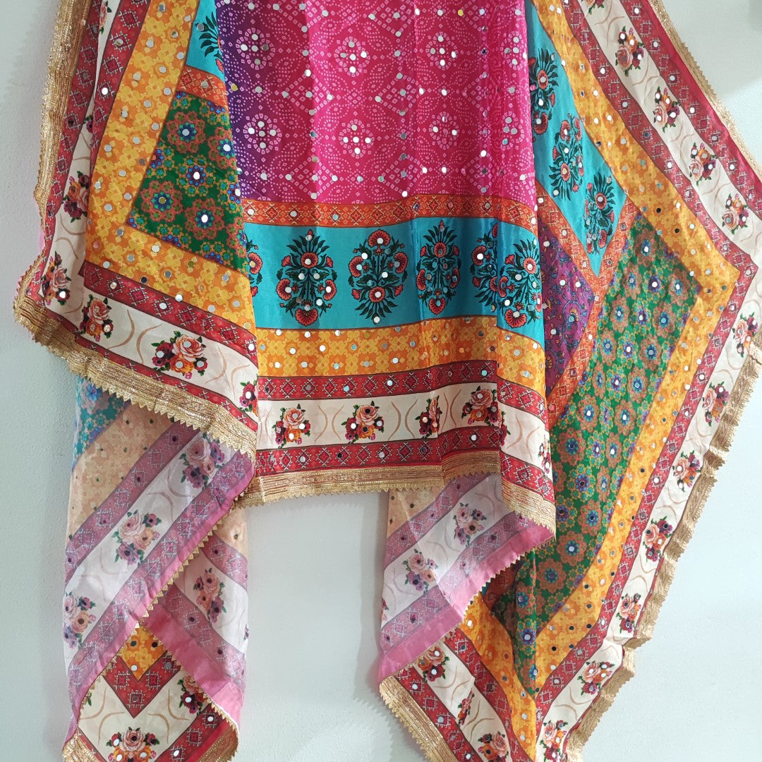 Pakistani printed Real mirror all over dupatta