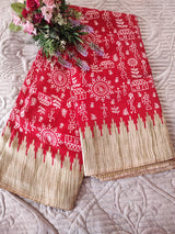 Sugarcane fibre saree. Silky flowy printed saree