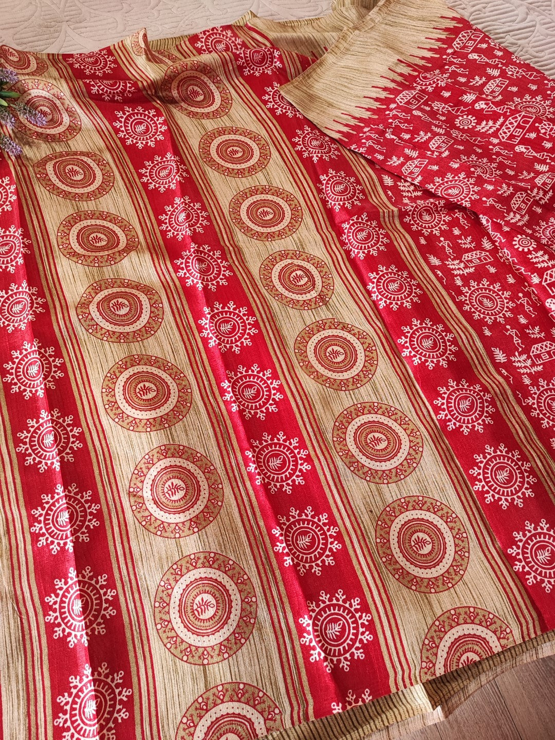 Sugarcane fibre saree. Silky flowy printed saree