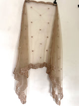 Gold net scallop border Dupatta