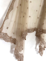 Gold net scallop border Dupatta