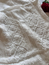 Pure lucknowi Mul handwork chikankari Kurta Dupatta set (No Bottom)