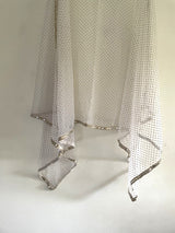 White dupatta with mirror border