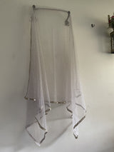 White dupatta with mirror border