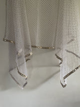 White dupatta with mirror border