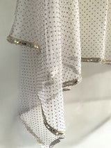 White dupatta with mirror border