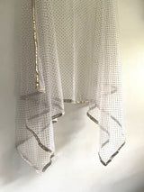 White dupatta with mirror border