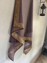 Dark Mauve Heavy net dupatta