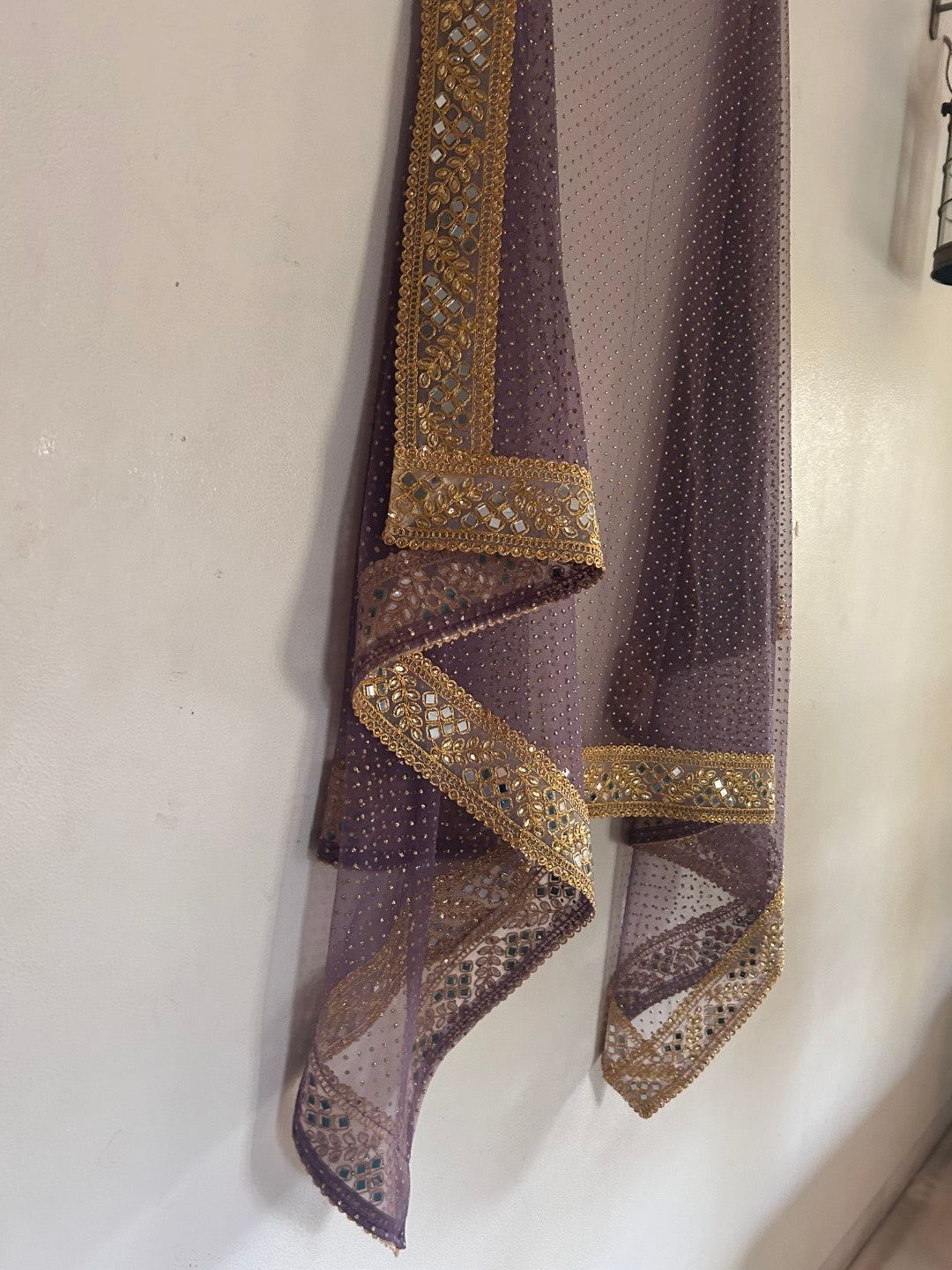 Dark Mauve Heavy net dupatta
