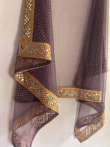 Dark Mauve Heavy net dupatta