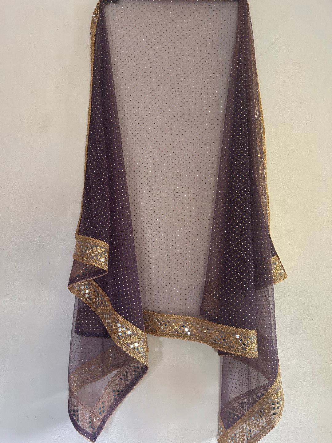 Dark Mauve Heavy net dupatta
