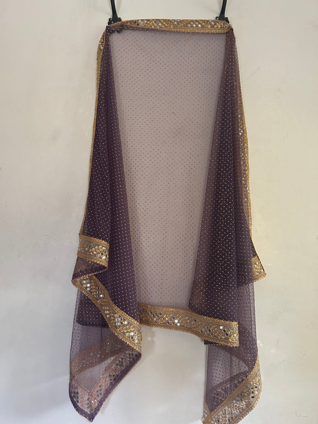 Dark Mauve Heavy net dupatta