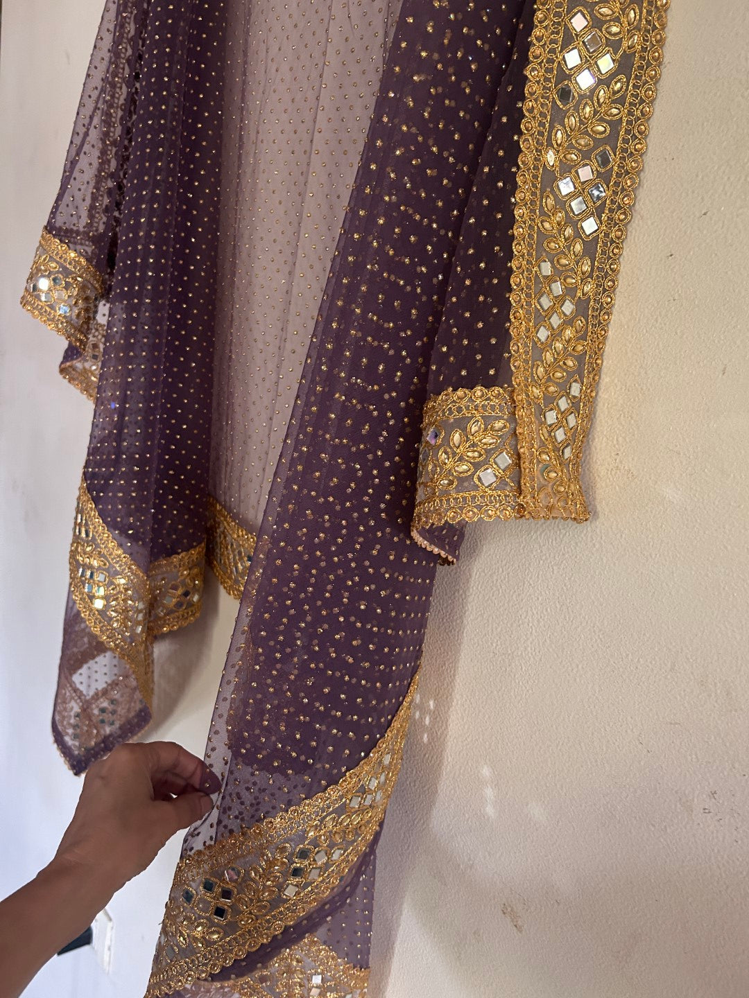 Dark Mauve Heavy net dupatta