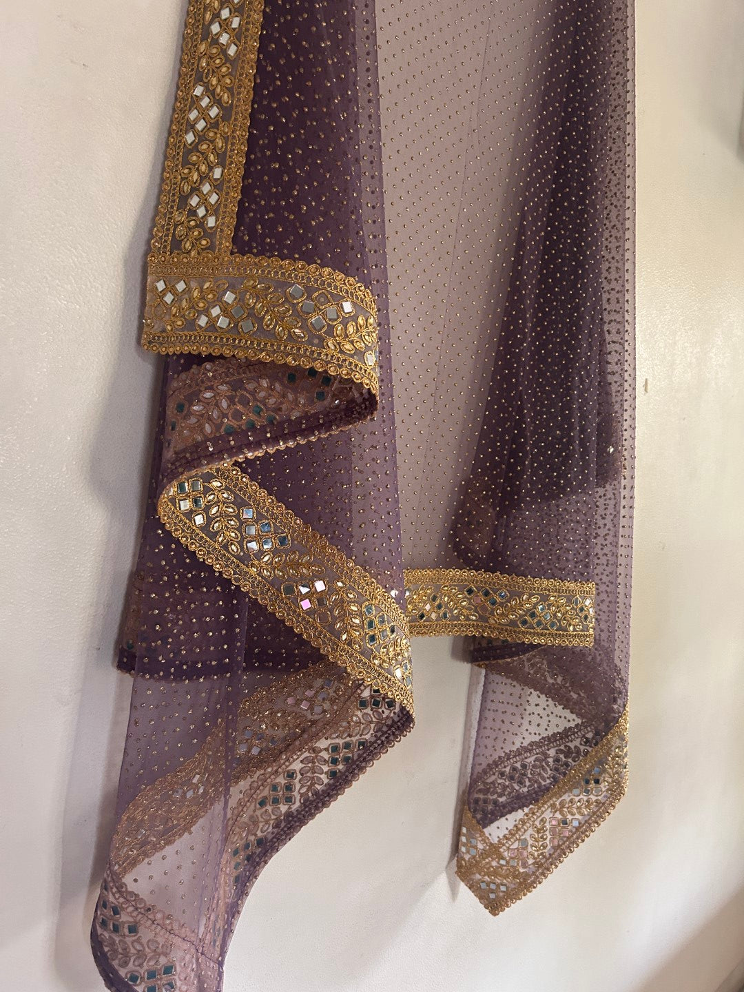 Dark Mauve Heavy net dupatta