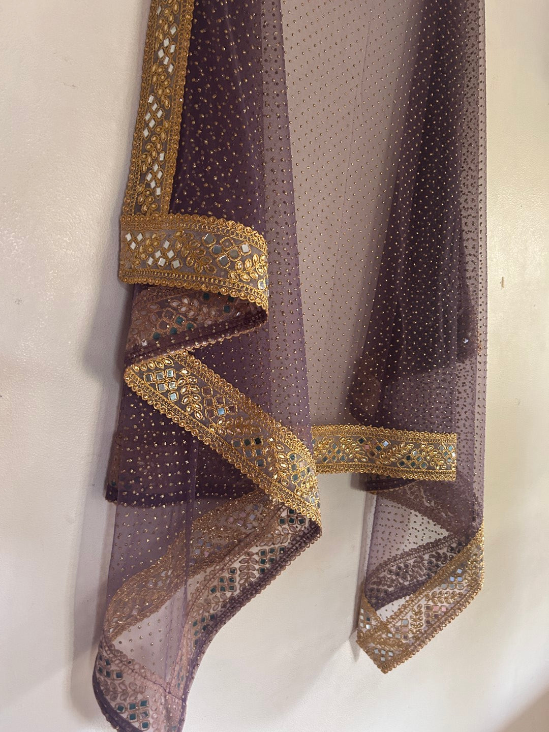 Dark Mauve Heavy net dupatta