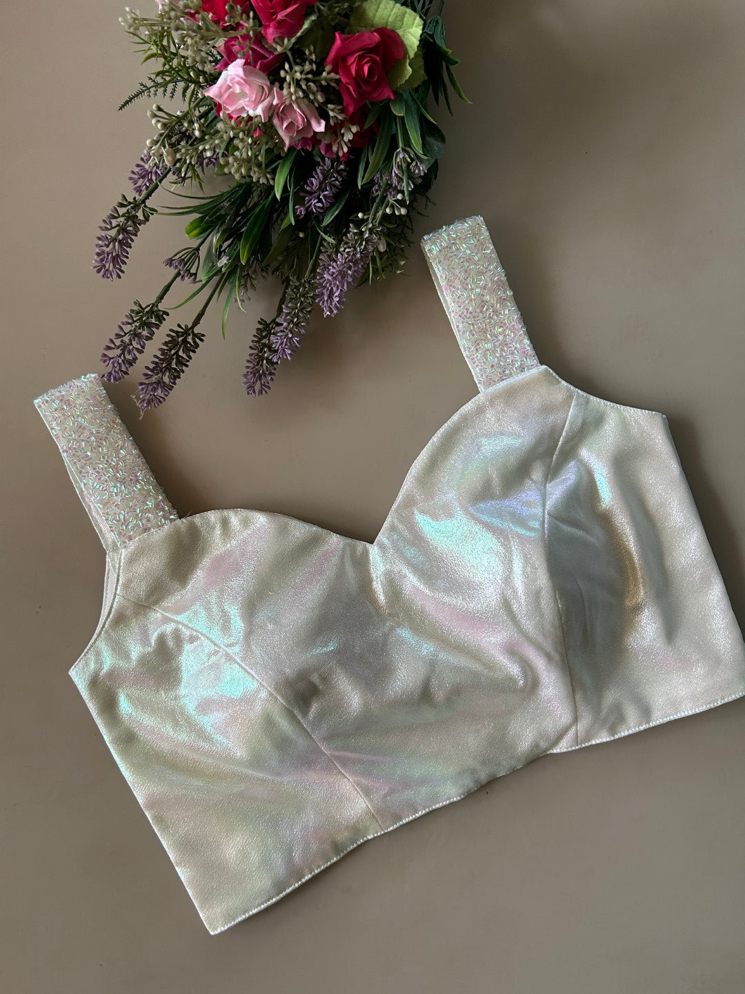 White Sleeveless Designer Blouse