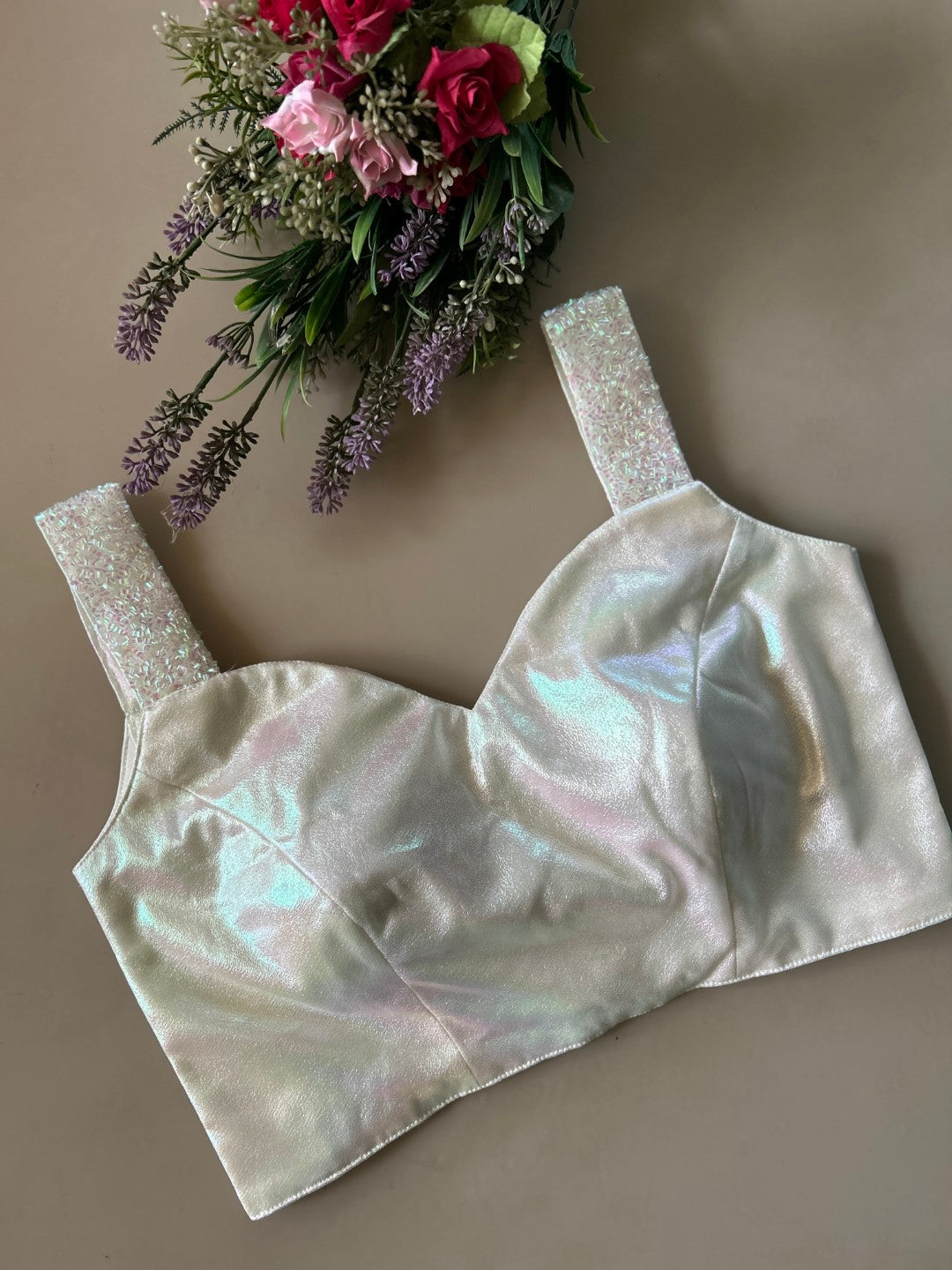 White Sleeveless Designer Blouse