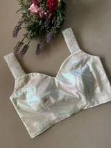 White Sleeveless Designer Blouse