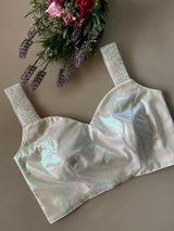 White Sleeveless Designer Blouse