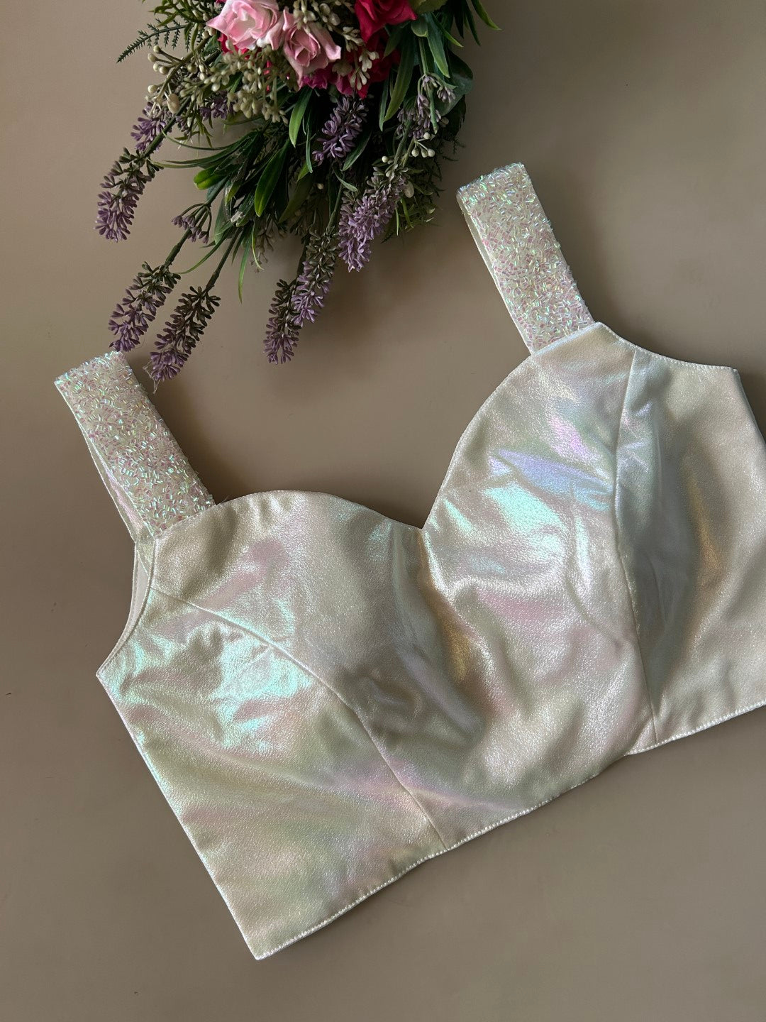 White Sleeveless Designer Blouse