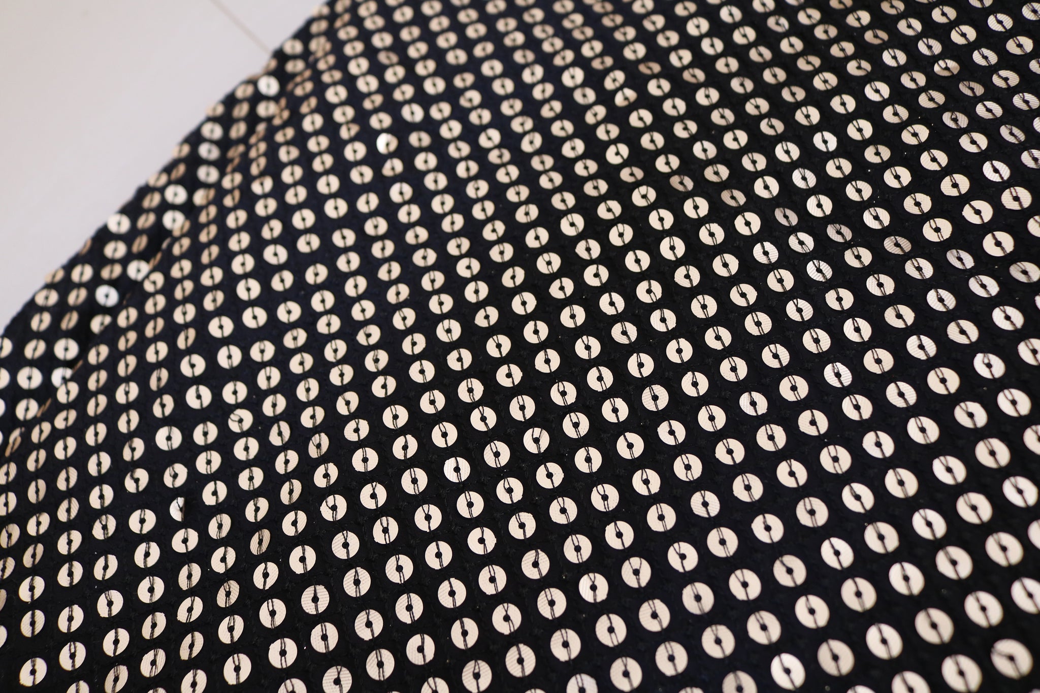 Black Sequin embroidered fabric