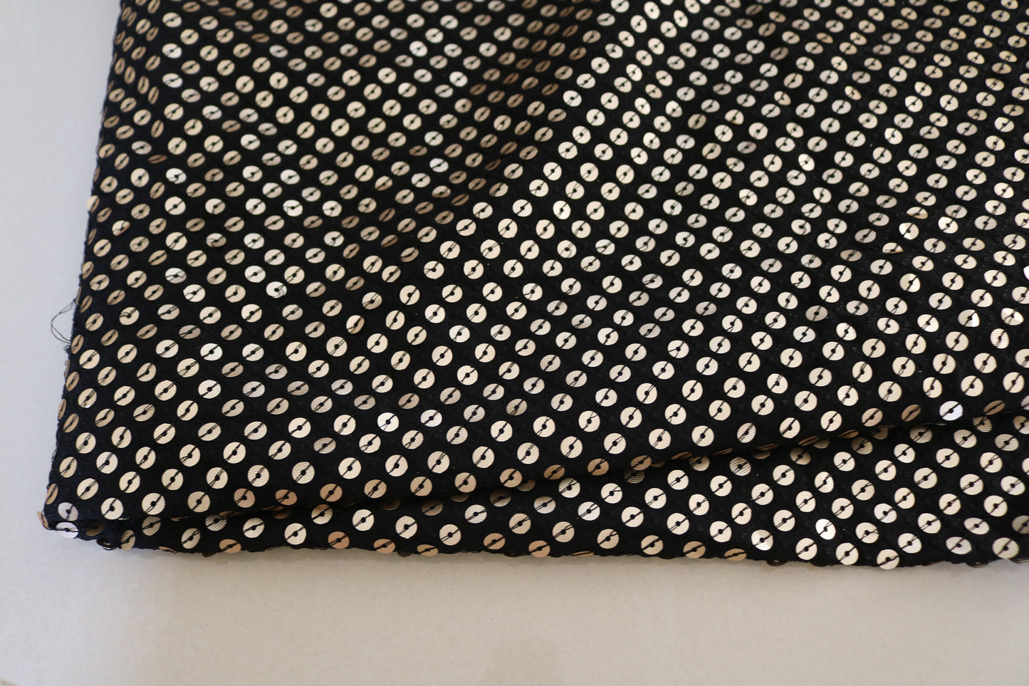 Black Sequin embroidered fabric