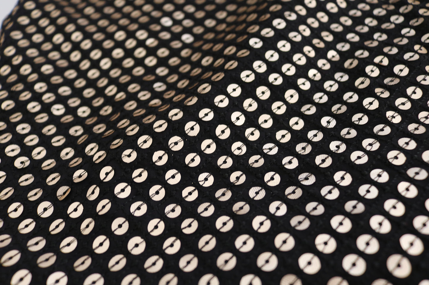Black Sequin embroidered fabric