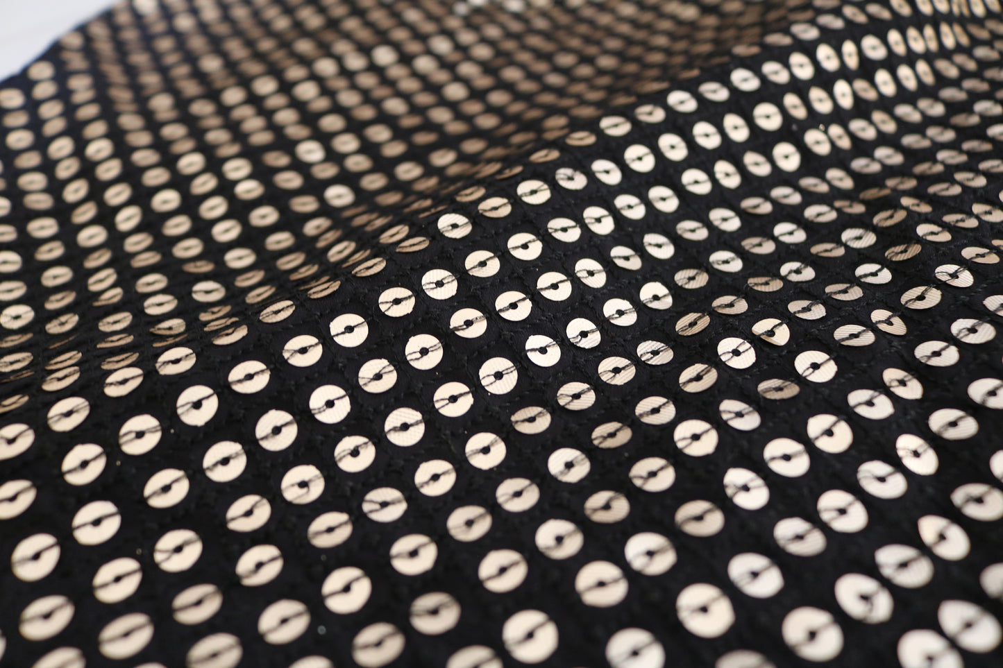 Black Sequin embroidered fabric