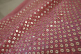 Pink Sequin embroidered fabric