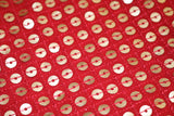 Red Sequin embroidered fabric