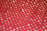 Red Sequin embroidered fabric