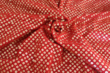 Red Sequin embroidered fabric