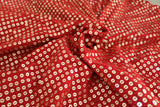 Red Sequin embroidered fabric