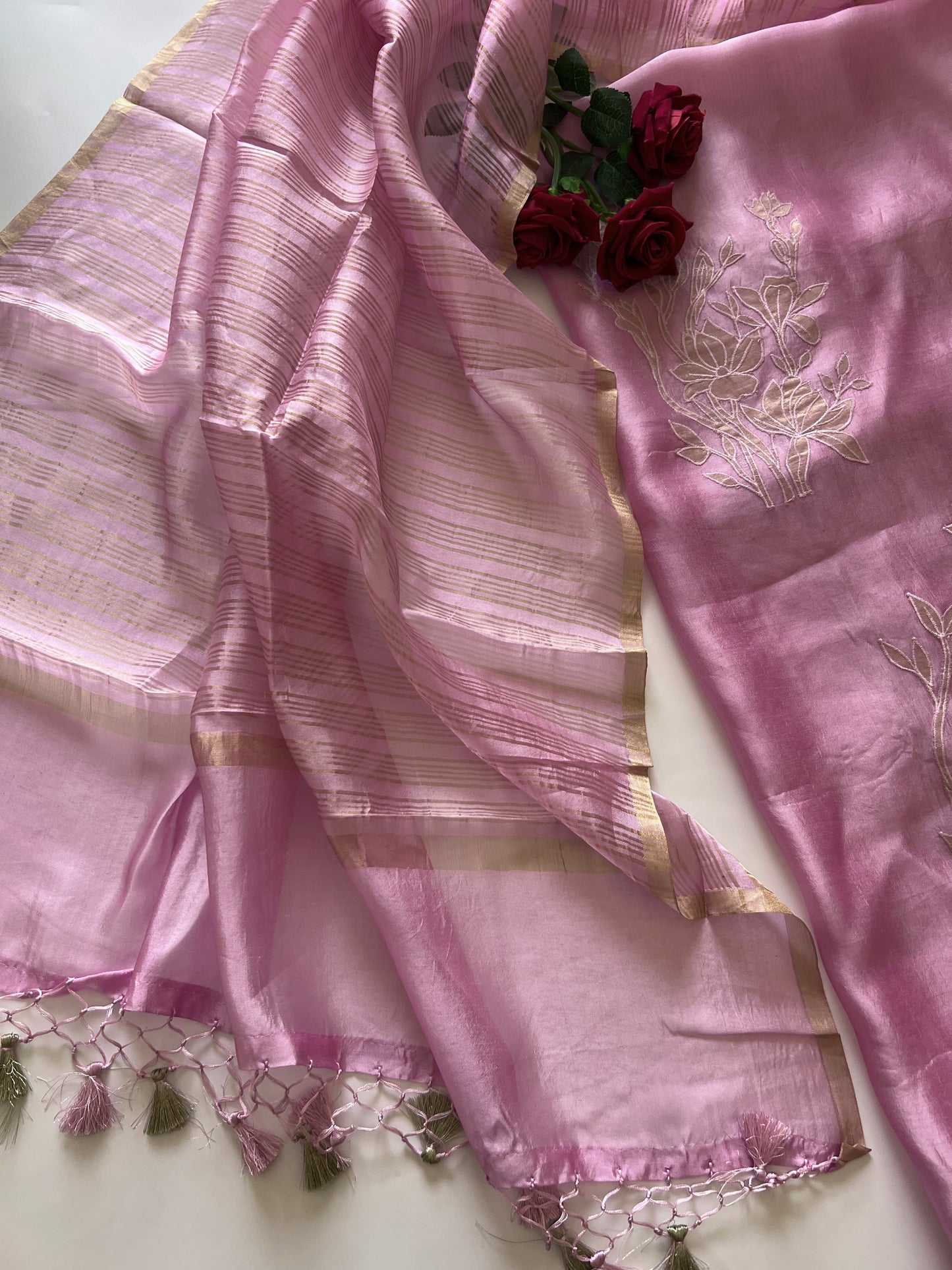 Lilac Pure fabric un-stitched suit set