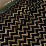 Black Gold Zig Zag with golden stripes Fabric