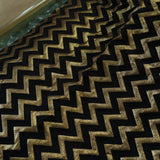 Black Gold Zig Zag with golden stripes Fabric