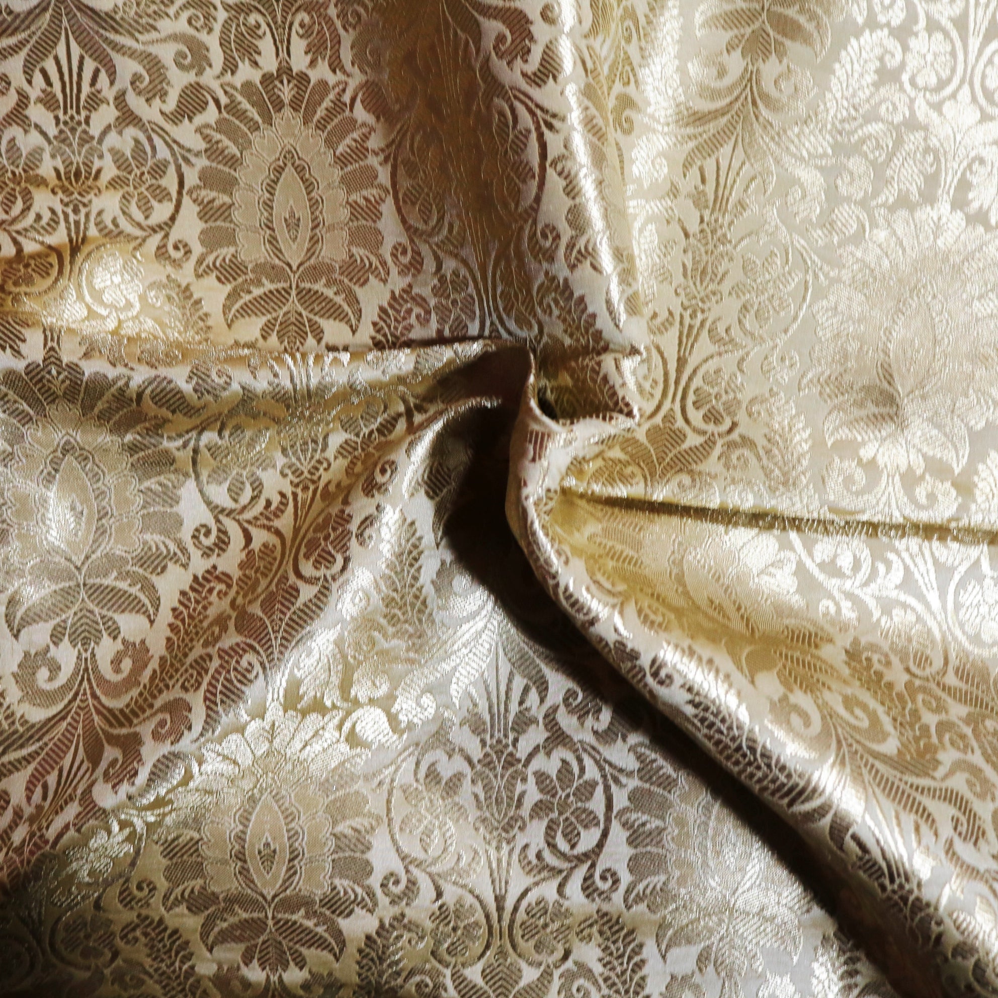Golden Banarasi Brocade fabric