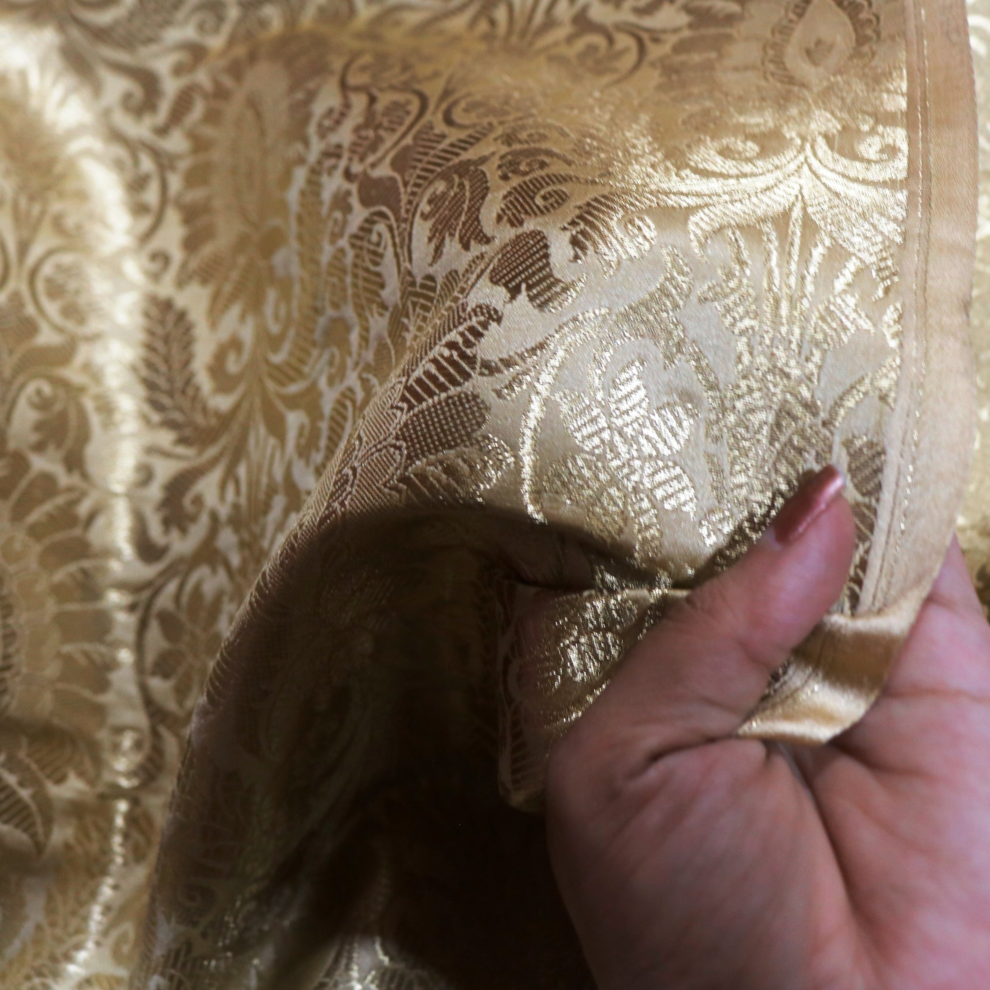 Golden Banarasi Brocade fabric