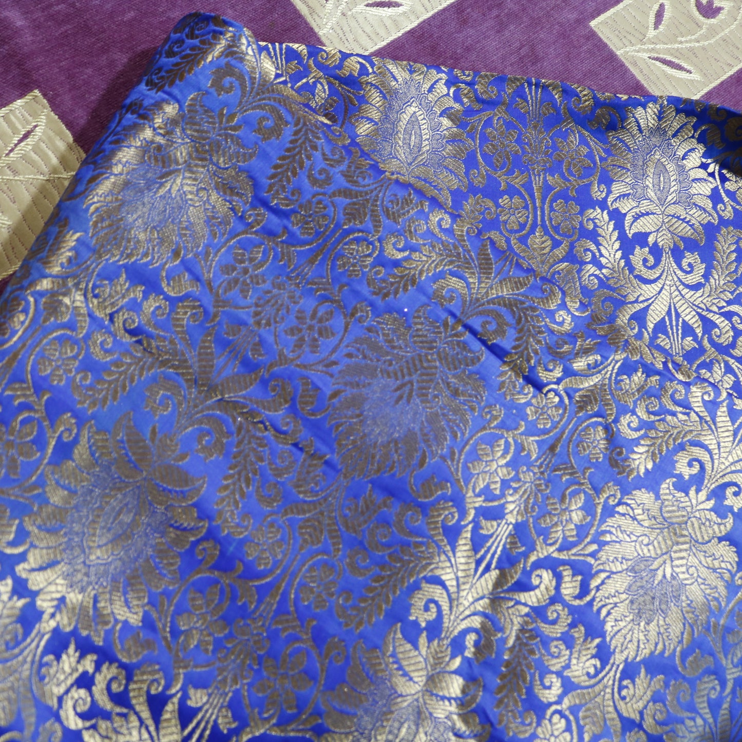 Blue Banarasi Brocade fabric