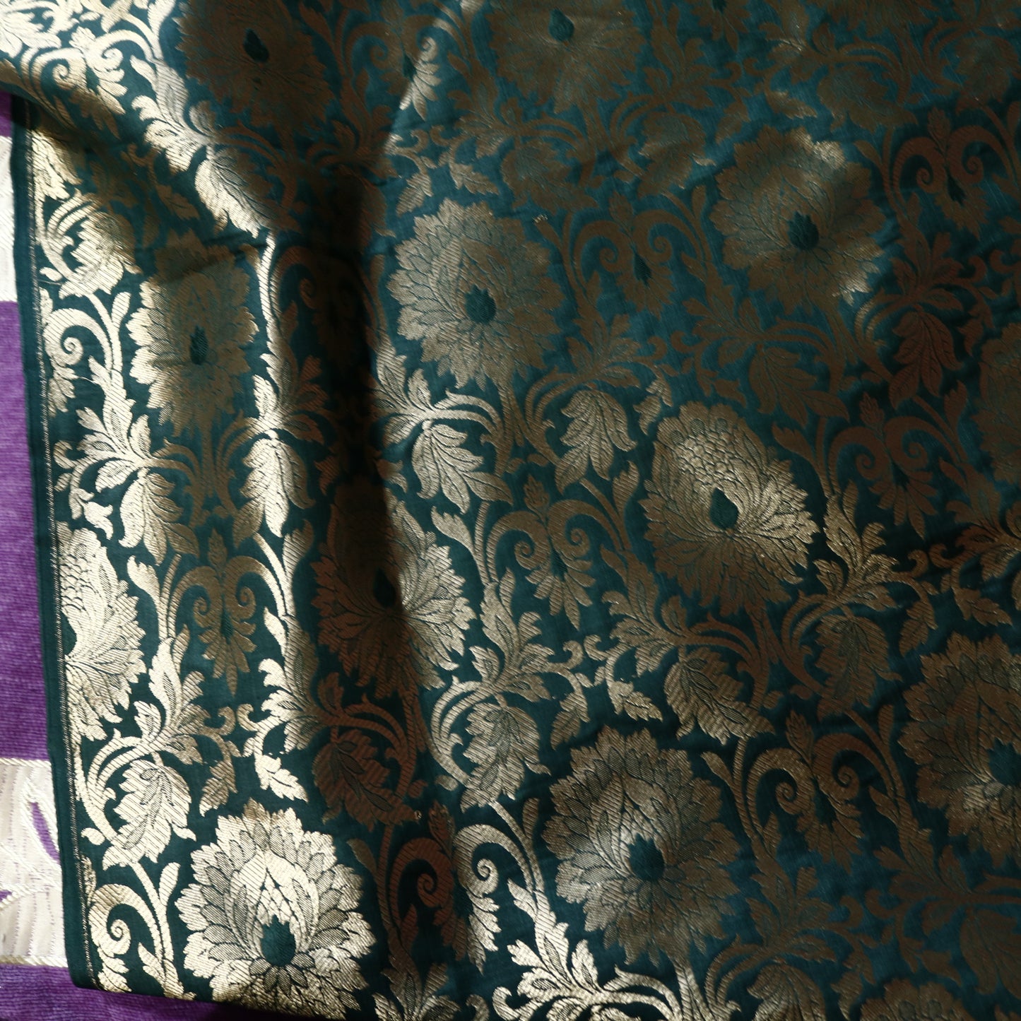 Green Banarasi Brocade fabric