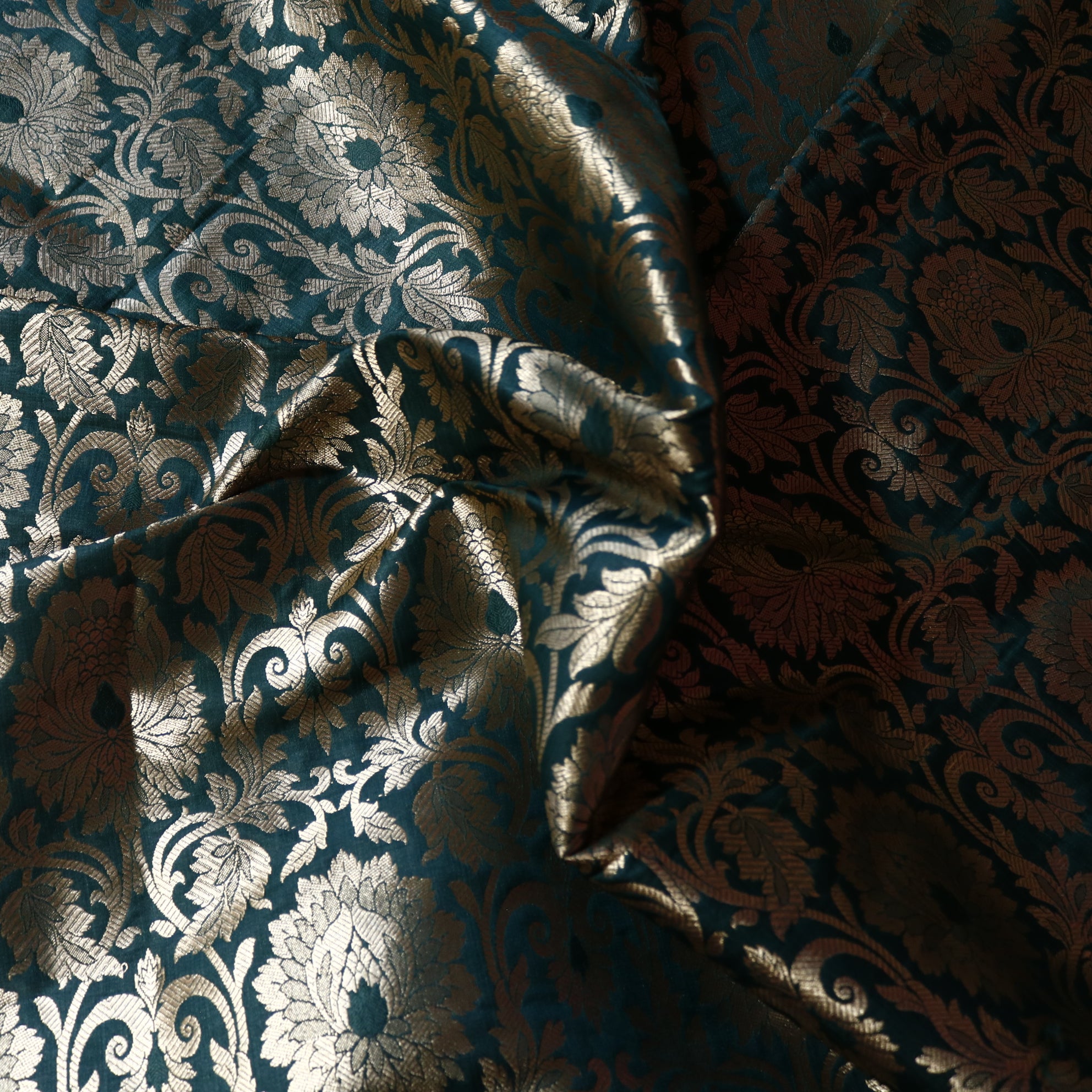 Green Banarasi Brocade fabric