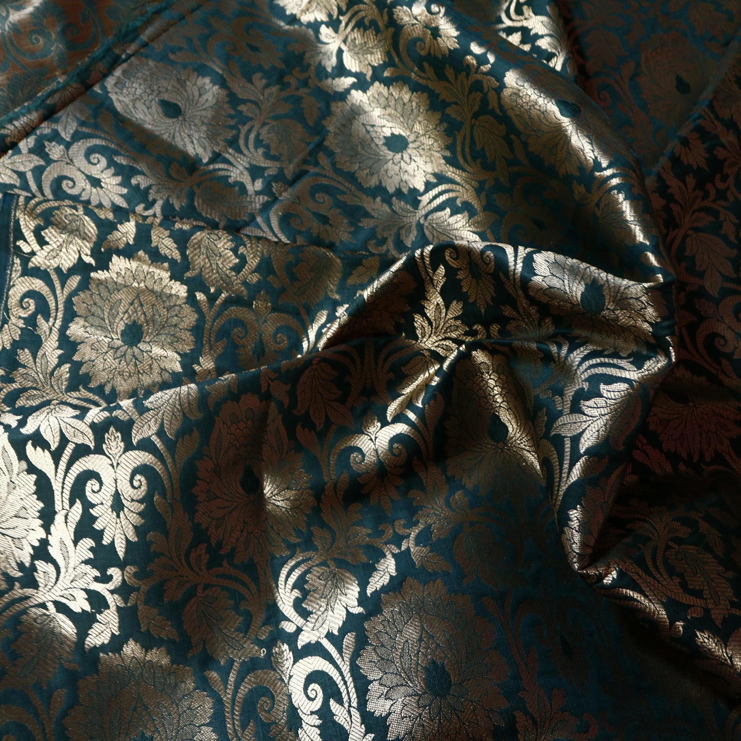 Green Banarasi Brocade fabric