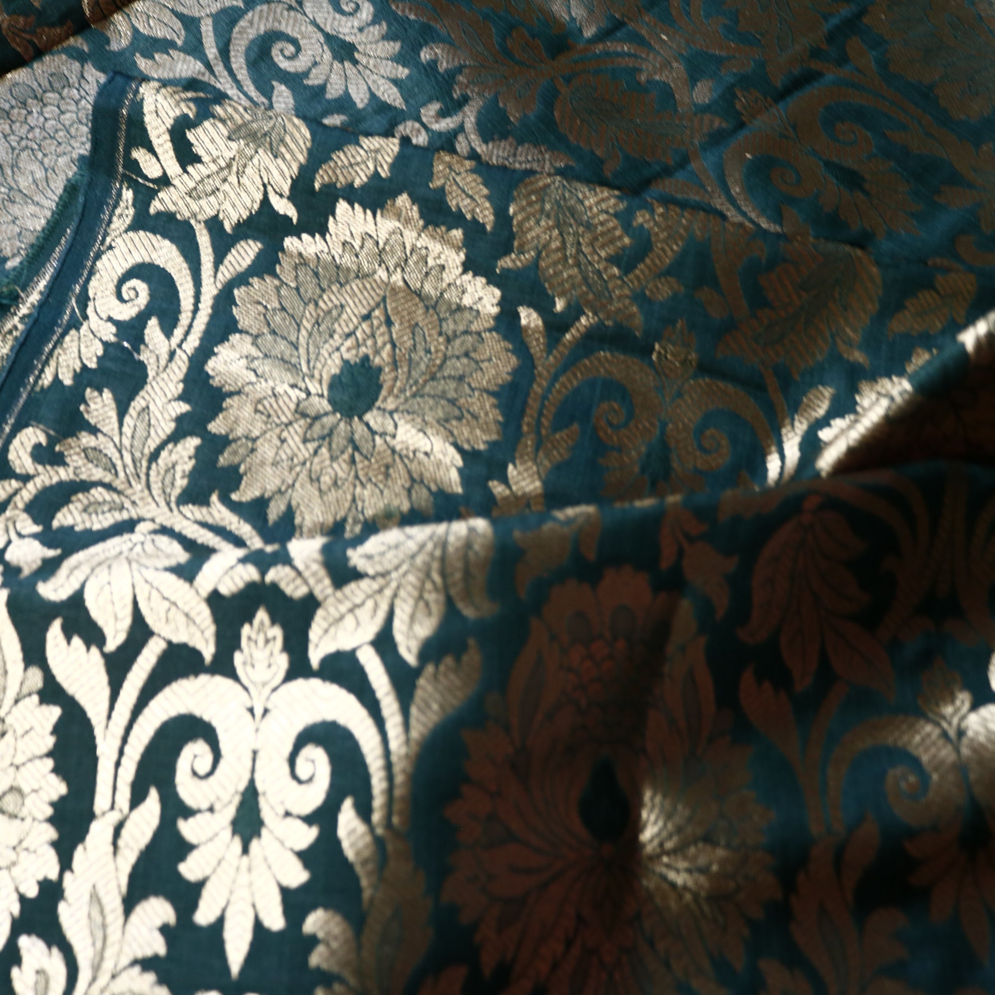 Green Banarasi Brocade fabric