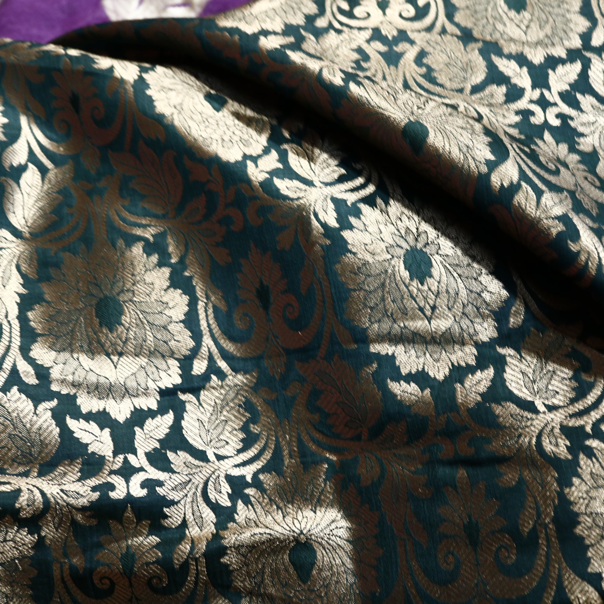 Green Banarasi Brocade fabric